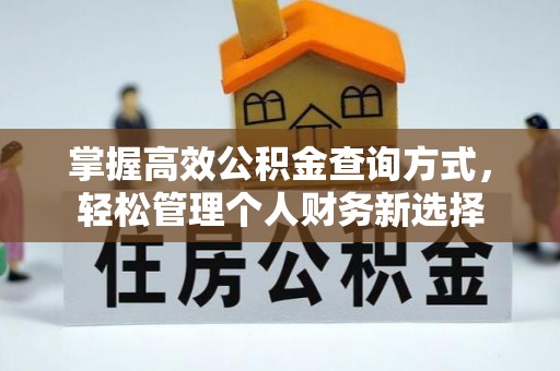 葵青掌握高效公积金查询方式，轻松管理个人财务新选择