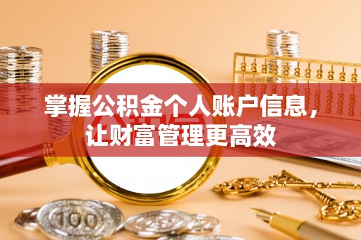 葵青掌握公积金个人账户信息，让财富管理更高效